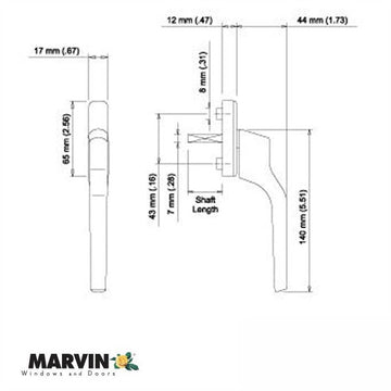 Marvin Window Ultimate French Casement Lock Handle, Choose Color